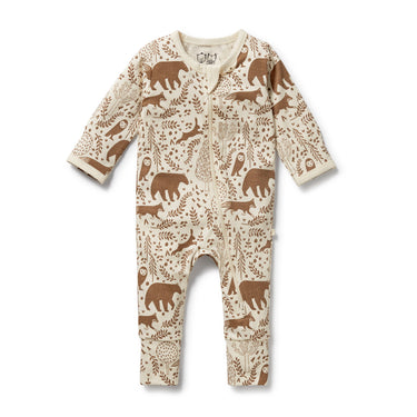 Wilson & Frenchy - Winter Forest Organic Zipsuit with Feet